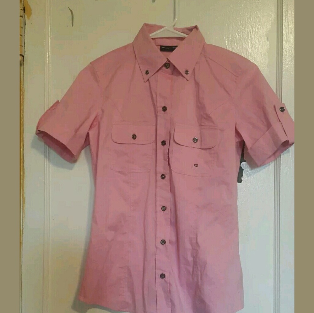 $27 NWT New York & Company Womens Shirt pink Sz XS